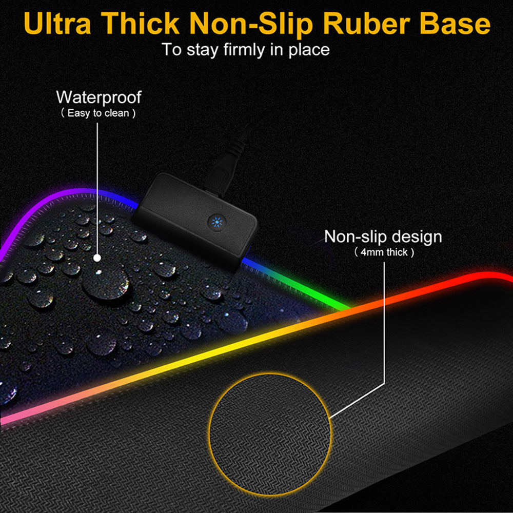 Tapis GamerZen™ – Tapis de souris LED RGB rechargeable