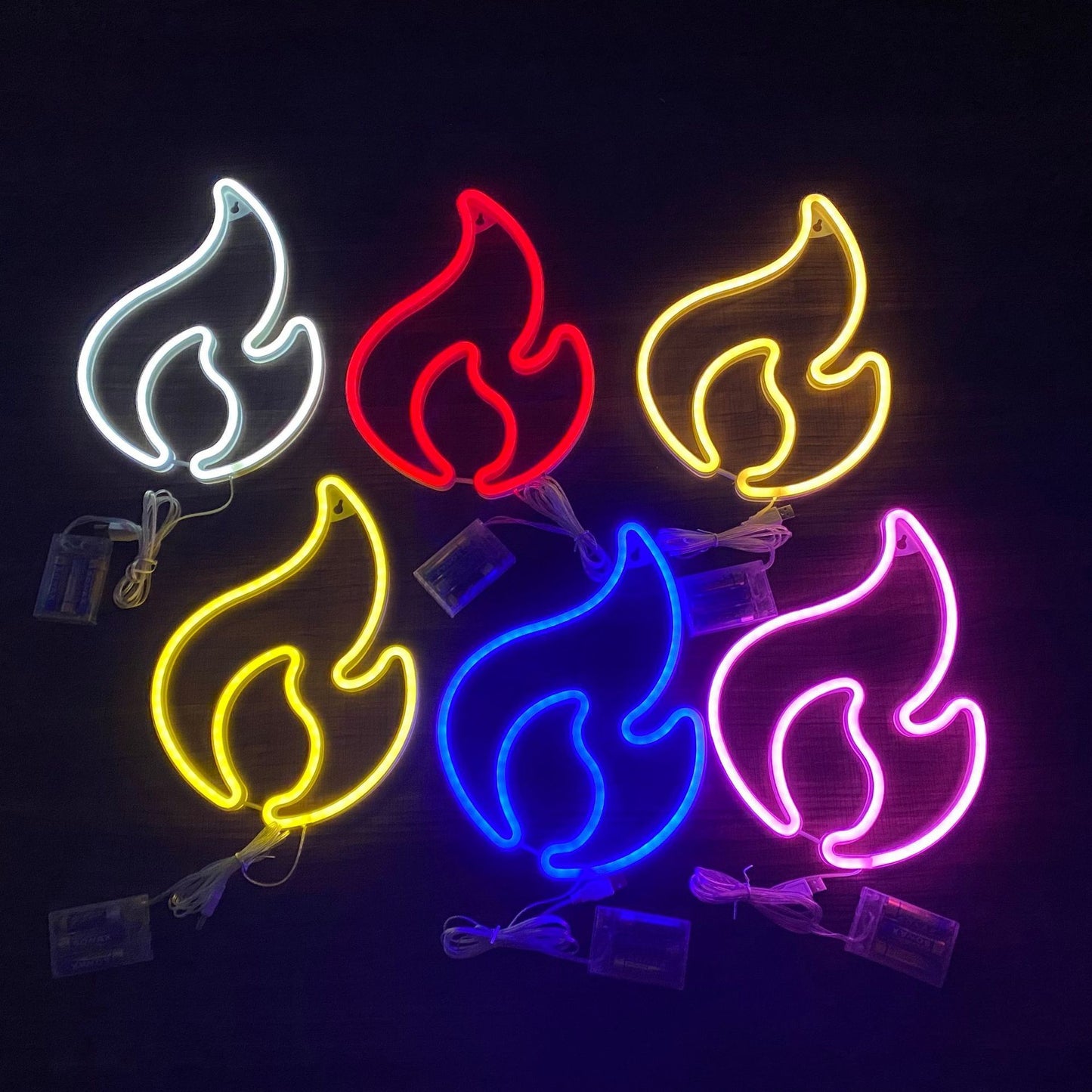 Lampe Néon Flamme LED – Ambiance Énergique et Festive